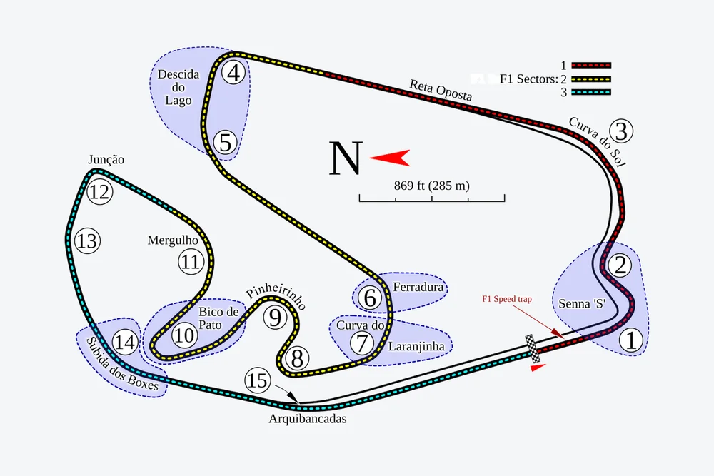 Tracé — Autódromo José Carlos Pace