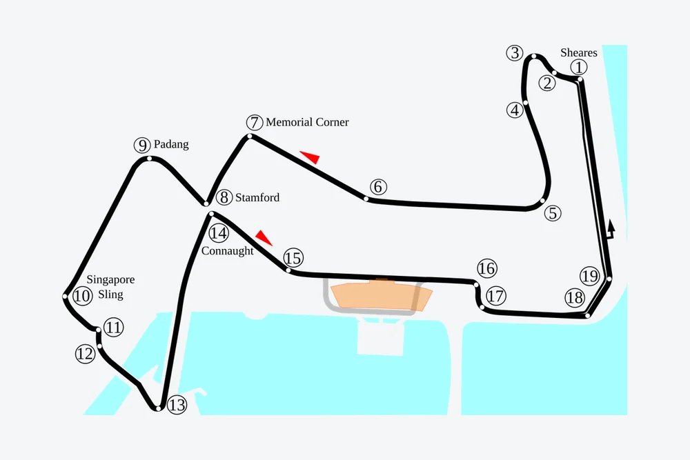 Tracé — Circuit urbain de Marina Bay