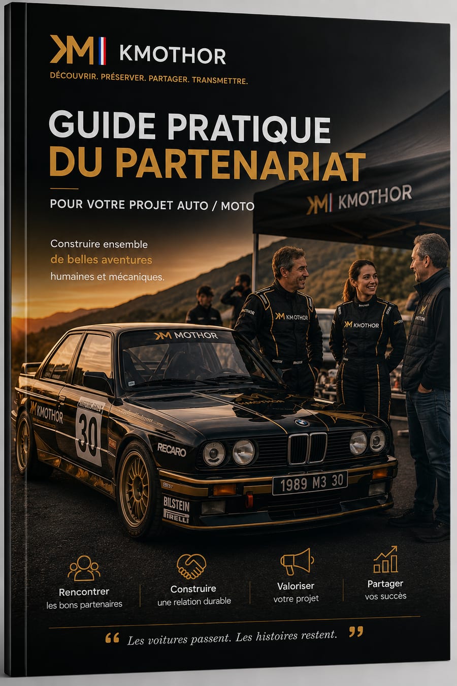 Couverture du Guide pratique du partenariat Kmothor, pour votre projet auto ou moto.